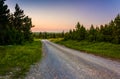 Forest Road 75 at sunset, in Dolly Sods Wilderness, Monongahela Royalty Free Stock Photo