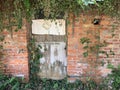 Ruins of a red brick house in the forest Royalty Free Stock Photo