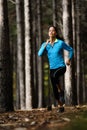 Forest running woman Royalty Free Stock Photo