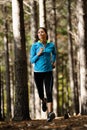 Forest running woman Royalty Free Stock Photo