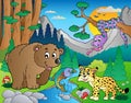 Forest scene with various animals 9