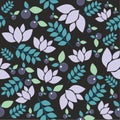 Forest seamless pattern on dark