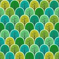 Forest seamless pattern. Vector design background