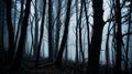forest of shadows dark twisted trees with glo ai generated Royalty Free Stock Photo