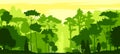 Forest silhouette deciduous. Vector. Summer landscape. Jungle. Royalty Free Stock Photo