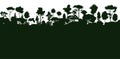 Forest silhouette deciduous Vector. Summer landscape Jungle. Royalty Free Stock Photo