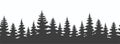 Forest silhouette seamless pattern. Woods silhouette background. Panorama view Royalty Free Stock Photo
