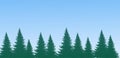 Forest silhouette on sky background. Spruce forest, pine trees in a row. Modern simple natural background. Natural Royalty Free Stock Photo