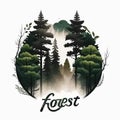 forest simple logotype, emblem on white background 3