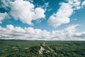 Forest and sky with clouds