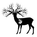 Forest spirit deer black vector silhouette