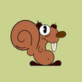 Forest squirrel vintage toons: funny character, vector illustration trendy classic retro cartoon style