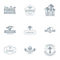 Forest stand logo set, simple style