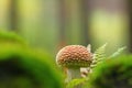 Toadstool in the moss and ferns Royalty Free Stock Photo