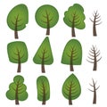 A forest of symbols for a green spirit - trees of various forms