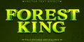 Forest text effect, editable trees and wildlife customizable font style Royalty Free Stock Photo