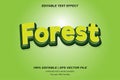 Forest text style effect, 3d editable vector design