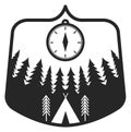 Forest tourism club logo. Black camping badge