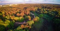 Forest and town aerial in spring Royalty Free Stock Photo