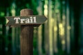 Forest Trail Sign Royalty Free Stock Photo