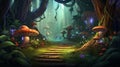Forest Treasure. Video Game's Digital CG Artwork. generative ai