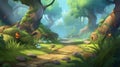 Forest Treasure. Video Game's Digital CG Artwork. generative ai