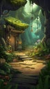 Forest treasure video games digital, hand drawn & artistic