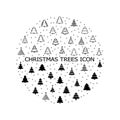 Forest tree flat line icons set. Christmas tree, spruce, pine symbol. Simple flat vector illustration for web site or mobile app Royalty Free Stock Photo