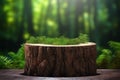 Forest tree stump mockup. Generate Ai Royalty Free Stock Photo