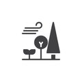 Forest trees and blowing wind vector icon Royalty Free Stock Photo