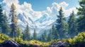forest trees and mountains Royalty Free Stock Photo