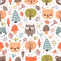 Forest Vector Seamless pattern Royalty Free Stock Photo