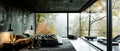 Forest View Modern Bedroom Royalty Free Stock Photo