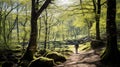 forest walking in spring Royalty Free Stock Photo
