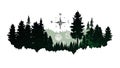 Forest Wilderness with Compass Star: Direction in Nature, vector design Generative AI Royalty Free Stock Photo