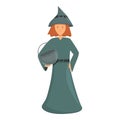 Forest witch costume icon cartoon vector. Kid character