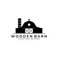 Forest Wooden Barn House Logo Vector Illustration Design Vintage Icon