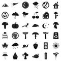 Forestation icons set, simple style