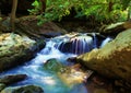 Forested Rocky Natural Spring Waterfall Royalty Free Stock Photo