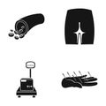 Forester, buttock and other web icon in black style.scales, acupuncture