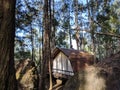 Forester Cabin in the forest. Small house Royalty Free Stock Photo