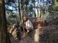 Forester Cabin in the forest. Small house Royalty Free Stock Photo