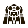 forester looking binoculars icon Vector Glyph Illustration