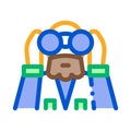 Forester looking binoculars icon vector outline illustration