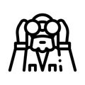 Forester looking binoculars icon vector outline illustration