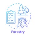 Forestry blue gradient concept icon Royalty Free Stock Photo