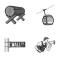 Forestry, finance and other monochrome icon in cartoon style.travel, fitness icons in set collection.