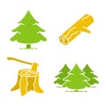 Forestry glyph color icon set