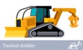 Forestry grapple skidder tracked vehicle icon
