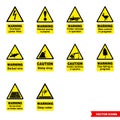 Forestry hazard signs icon set of color types. Isolated vector sign symbols. Icon pack